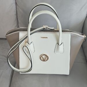 Valentino By Mario Valentino Cream and Brown Satchel